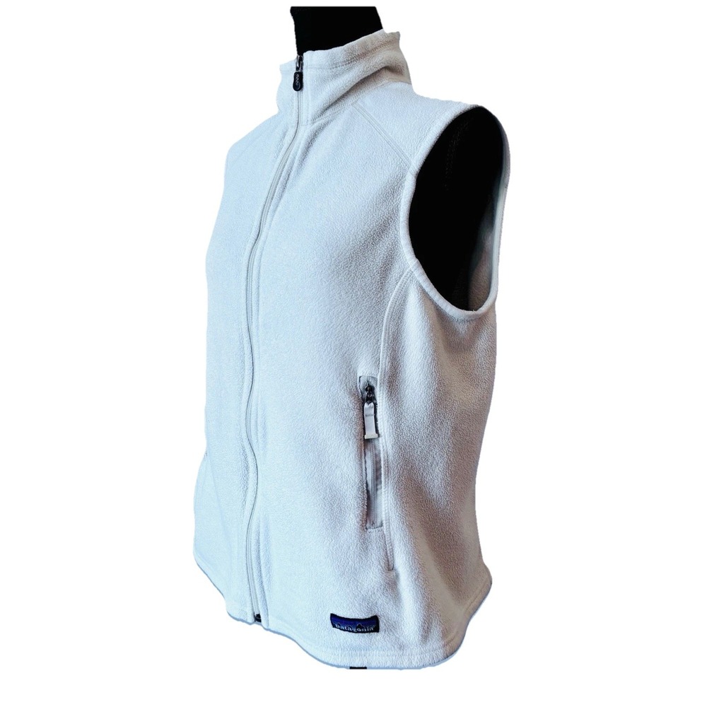 Patagonia Synchilla Fleece Vest Cream Zip Front Soft Warm Outdoor  Size Large - Picture 4 of 11